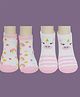 Yellow Bee Cotton Pack Of 2 Rainbow & Unicorn Designed Socks Set - Pink & White