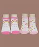 Yellow Bee Cotton Pack Of 2 Rainbow & Stars Designed Socks Set - Pink & White