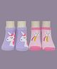 Yellow Bee Cotton Pack Of 2 Stars & Unicorn Designed Socks Set - Pink & Purple