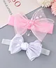 Babyhug Free Size Headbands With Bow Applique Pack Of 2 - Silver & Pink