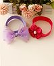 Babyhug Free Size Headbands With Floral & Bow Applique Pack Of 2 - Purple & Red