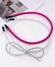 Hola Bonita Free Size Hair Bands With Bow Detailing Pack Of 2 - Silver & Fuchsia