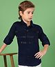 MASHUP Cotton Full Sleeves Stone Embellished Shirt- Navy Blue