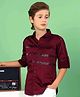 MASHUP Cotton Full Sleeves Stone Embellished Shirt- Wine