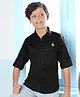 MASHUP Cotton Full Sleeves Solid Shirt - Black