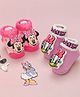 Yellow Bee Disney Pack Of 2 Mickey Mouse & Friends Featuring Minnie Mouse & Daisy Duck Applique Detailed 3D Socks - Pink & Purple