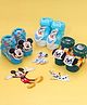 Yellow Bee Disney Pack Of 3 Mickey Mouse & Friends Featuring Character Applique Detailed Socks - Blue & Green