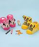Yellow Bee Disney Cotton Pack Of 2 Mickey & Friends Featuring Minnie Mouse Applique Detailed 3D Socks - Pink & Yellow