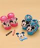 Yellow Bee Disney Cotton Pack Of 2 Mickey & Friends Featuring Minnie Mouse Applique Detailed 3D Socks - Blue & Pink