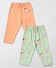 Nauti Nati Cotton Pack Of 2 Animals & Planets Printed Pajamas - Orange