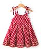 Babyhug Cotton Woven Sleeveless Ethnic Dress with Floral Print - Maroon