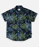 Pepe Jeans Cotton Woven Half Sleeves Shirt With Floral Print - Navy Blue