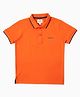 Pepe Jeans Cotton Knit Half Sleeves Solid Polo T-Shirt - Orange