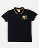 Pepe Jeans Cotton Knit Half Sleeves Polo T-Shirt With Number Embroidery - Navy Blue