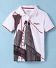 Pepe Jeans Cotton Blend Knit Half Sleeves T-Shirt with Building Print - White