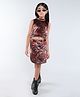 Taffykids Velvet Sleeveless Floral Printed Coordinating Crop Top & Skirt Set - Multi Colour