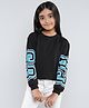 Taffykids Full Sleeves Alphabets Printed Sweatshirt - Black