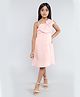 Taffykids Organza Sleeveless Bow Applique Detailed Singlet Dress - Peach