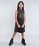 Taffykids Sleeveless Sequins Embellished A Line Party Dress - Black & Silver