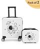 Kids Travel Luggage With Carry-On Luggage & Wheels Pack of 2 White - 15 Inches