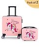 Kids Travel Luggage With Carry-On Luggage & Wheels Pack of 2 Pink - 15 Inches