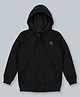 Kiddopanti Fleece Full Sleeves Solid Hooded Sweatshirt - Black