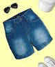 Kiddopanti Denim Mild Washed Shorts - Blue