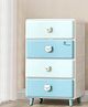 R for Rabbit Kiddo Korner Teddy Organizer Drawer for Kids Toys/Books & Baby Clothes | 4 Level Multi-Compartment Storage Basket Organiser| Easy Plug N Play Installation & Anti Slip Base (Blue White)