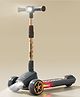 R for Rabbit Road Runner Blaze Foldable Kick Scooter for Kids with 4 Level Adjustable Height, PU LED Wheels, Lights and Music for 3+ Years Baby Boy & Girl of Upto 75kg Weight (Black Gold)