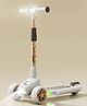 R for Rabbit Road Runner Blaze Foldable Kick Scooter for Kids with 4 Level Adjustable Height, PU LED Wheels, Lights and Music for 3+ Years Baby Boy & Girl of Upto 75kg Weight (Cream Gold)