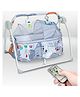 Infantso Animal Print Baby Cradle  Automatic Swing with 3 Point Safety Harness, Remote Control Mosquito Net Soothing Musical Extra Cushion Baby Age 0-2 Years Grey