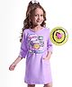 Hola Bonita Knit Full Sleeves Textured Fabric Dress With Sequin Detailing - Lilac