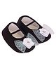 Daizy Cotton Bow & Flower Applique Detailed Booties - Black