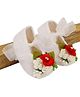 Daizy Floral Applique Detailed Booties - White & Red