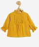 Chuppan Chupai Rayon Three Fourth Sleeves Frill Detailed Top - Mustard