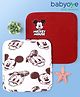 Babyoye Disney Interlock Knit Wash Clothes with Mickey & Friends Graphics Pack of 2 - Red & White