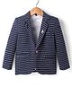 Rikidoos Full Sleeve Striped Blazer - Navy Blue