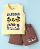 Child World Interlock Knit Sleeveless Tank T-Shirt & Shorts Set With Surfing Print - Yellow
