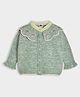 Mi Arcus Full Sleeves Strawberry Embroidered Cardigan - Green