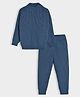 Mi Arcus Full Sleeves Solid Thermal Top With Coordinating Pajama Set - Blue