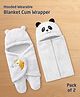 ZOE Supersoft Hooded Wearable Blanket Cum Wrapper with Unicorn Patch Detailing and Hooded Panda Applique Bath Wrapper Pack of 2 - White