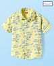 Babyhug Cotton Knit Half Sleeves Shirt With Beach Theme Print - Light Green