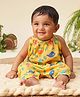 GREENDiGO Muslin Sleeveless Birds Printed Romper - Yellow