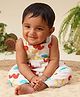 GREENDiGO Muslin Sleeveless Abstract Printed Romper - Multi Colour