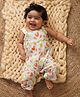 GREENDiGO Muslin Sleeveless Birds Printed Romper - Multi Colour