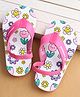 Cute Walk by Babyhug Flip Flops with Floral Print & Back Strap - Pink