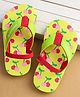 Cute Walk by Babyhug Flip Flops with Cherry Print & Back Strap - Light Green