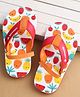 Cute Walk by Babyhug Flip Flops With Backstrap & Fruits Print - Red