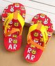 Cute Walk by Babyhug Flip Flops With Animal Print & Backstrap  Closure - Red