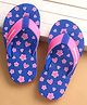 Cute Walk by Babyhug Flip Flops with Heart & Floral Print - Blue